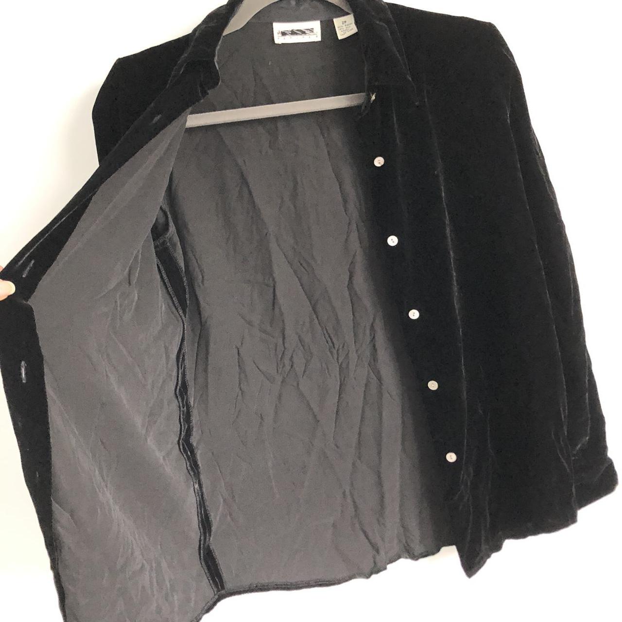 Product Image 2 - Black velvet long sleeve blouse.