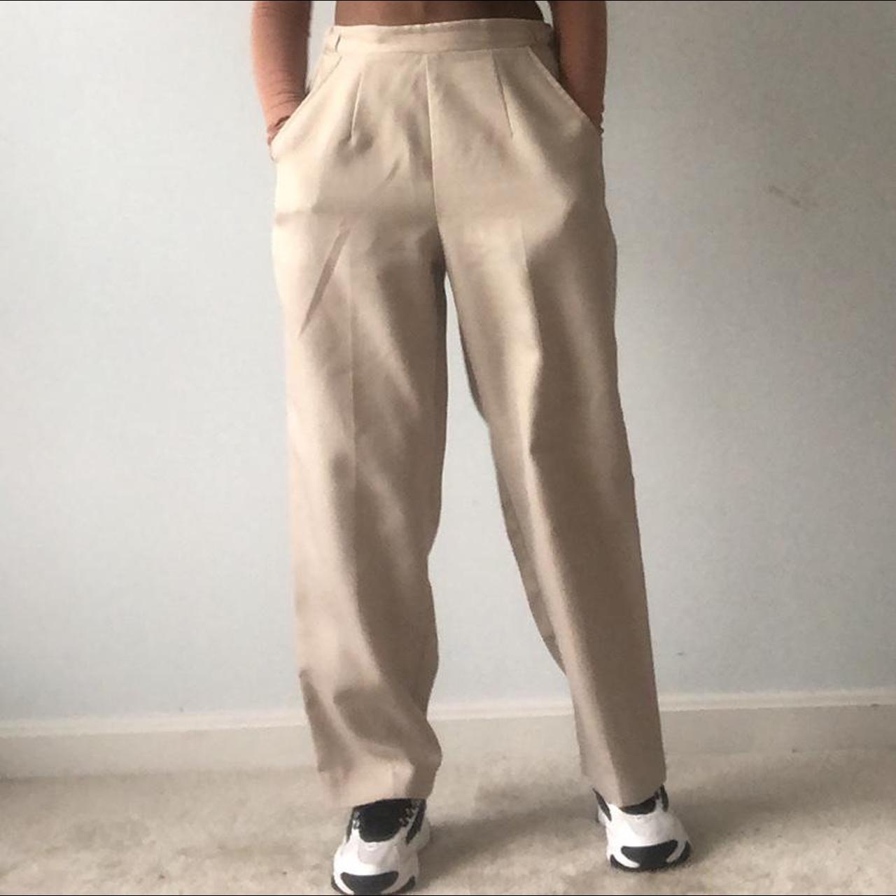 Women's Tan and Cream Trousers