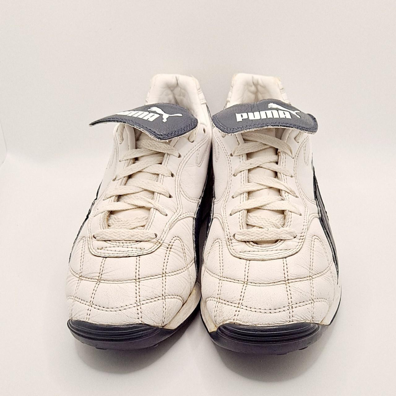 N032 2002 PUMA AVANTI TRAINERS, WHITE & NAVY... - Depop