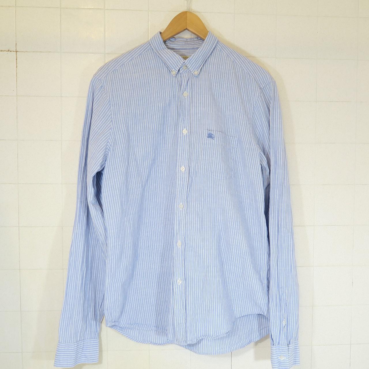 Burberry Men's Blue and White Shirt | Depop