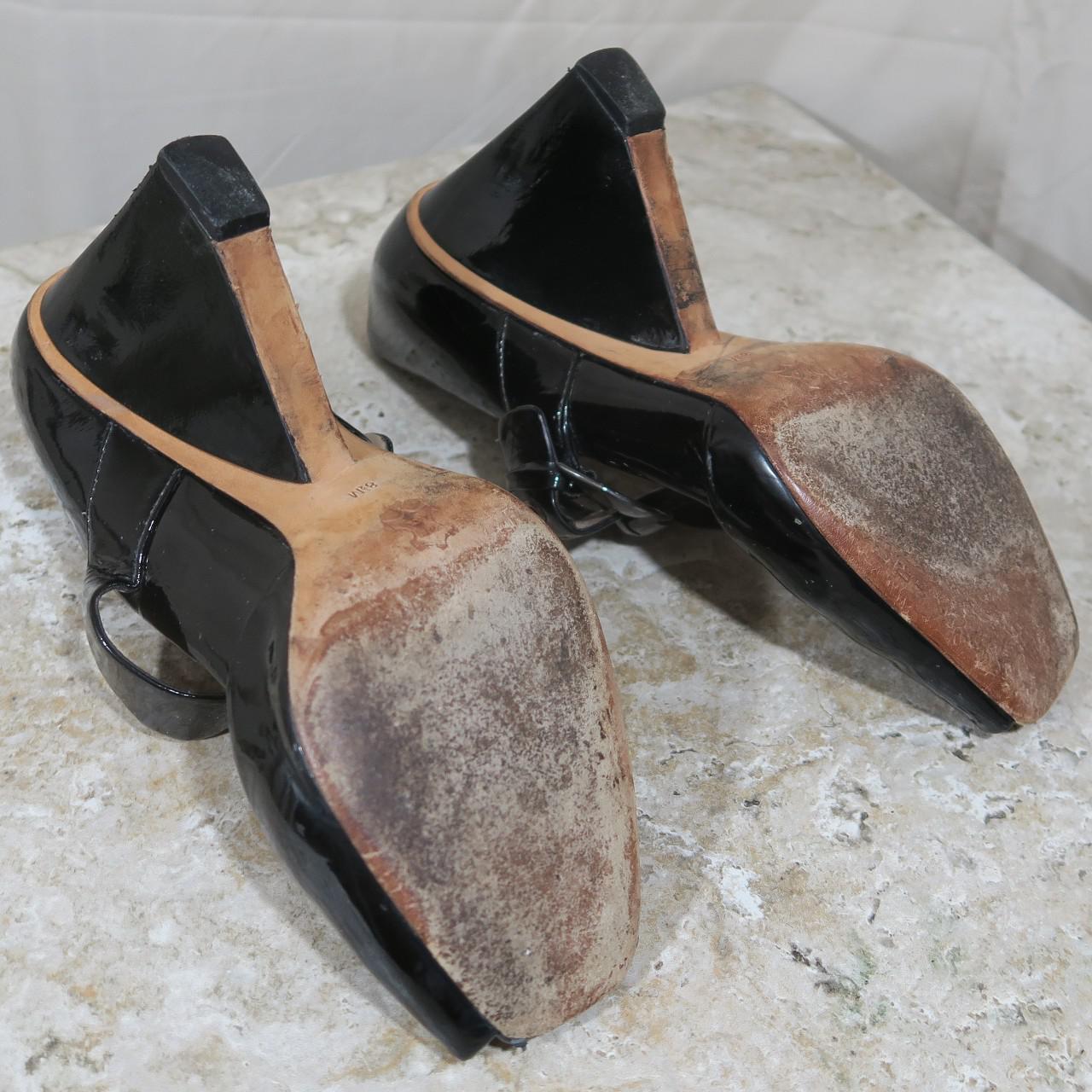 90's VINTAGE Patent Leather Via Spiga Block Heels. ... - Depop