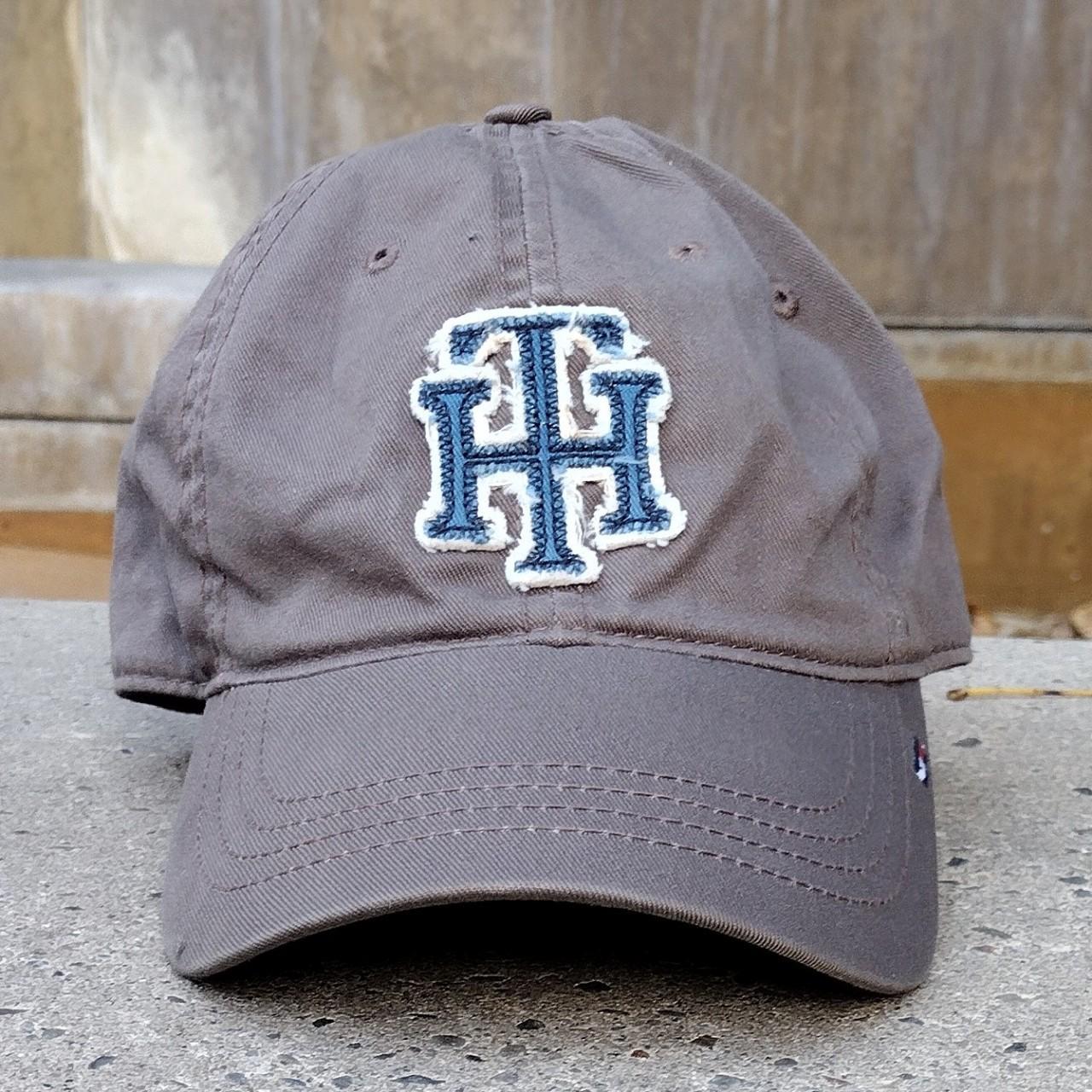 RARE VINTAGE Tommy Hilfiger 'TH' Logo Grey Snapback... - Depop