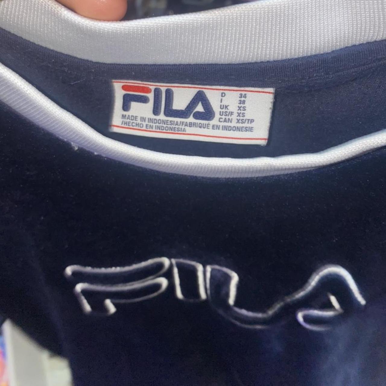 Fila velour / velvet cropped top Size xs #fila... - Depop