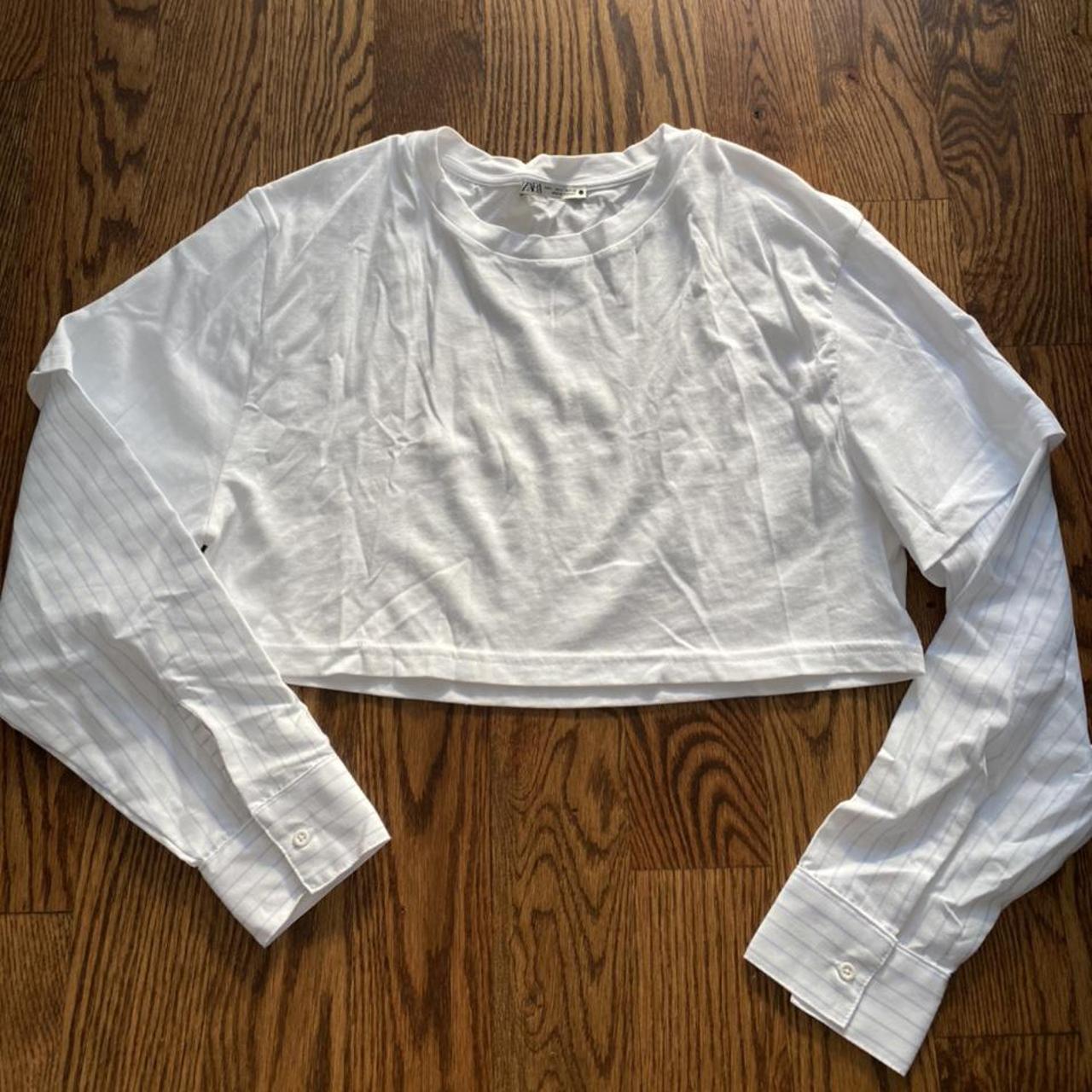 Zara cropped long sleeve shirt. Brand new never... Depop