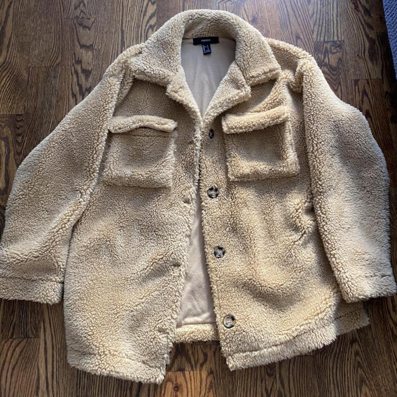 Forever 21 Teddy Bear Sherpa Coat Brand New without... - Depop