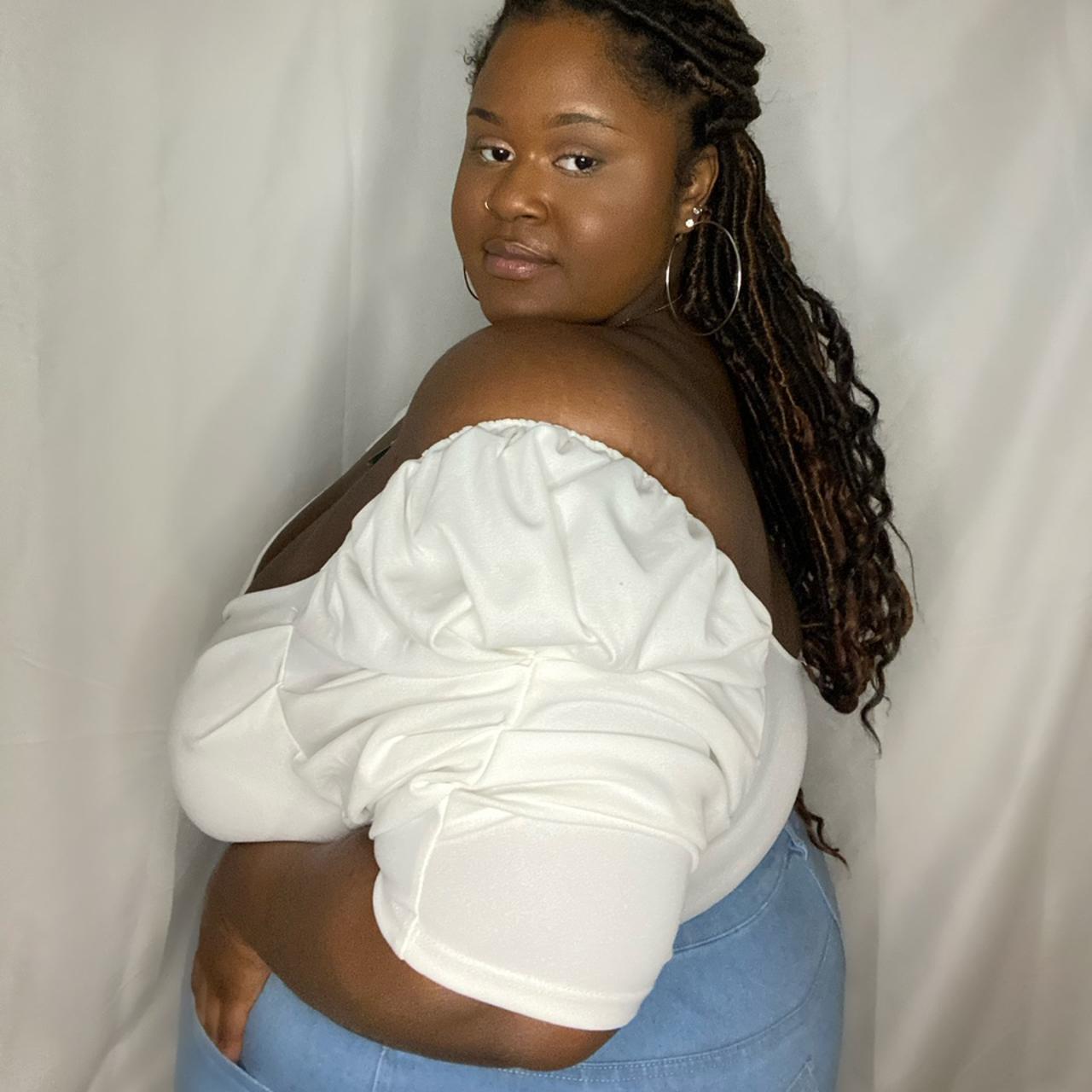 Fashion nova white off the shoulder crop top with. Depop