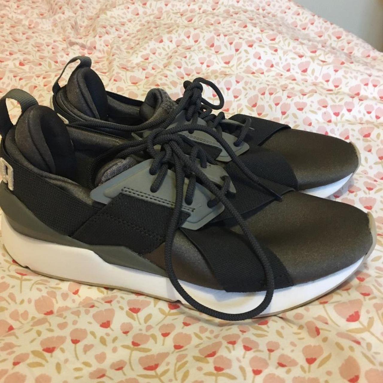 puma muse satin black trainers