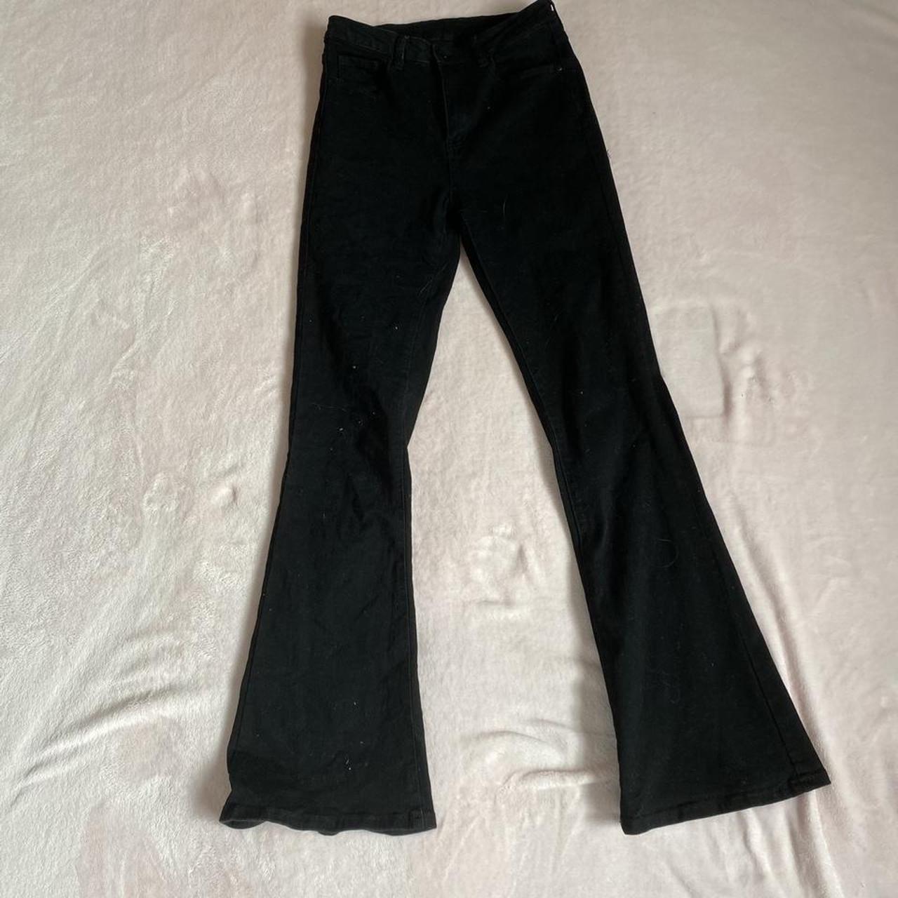 -black flared jeans -surprisingly stretchy and... - Depop