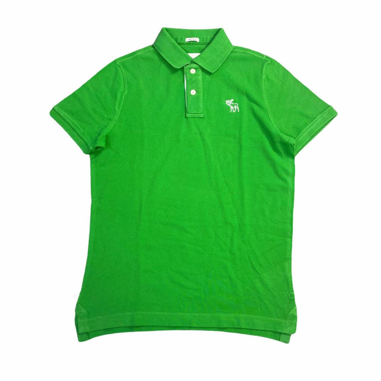 ABERCROMBIE & FITCH MENS GREEN MUSCLE FIT POLO SHIRT... - Depop