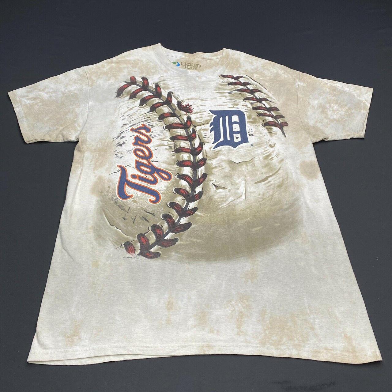 Detroit Tigers Men's Liquid Blue Tie Dye Graphic - Depop