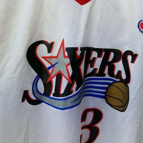 Y2K Champion Allen Iverson Sixers Jersey Some flaws - Depop