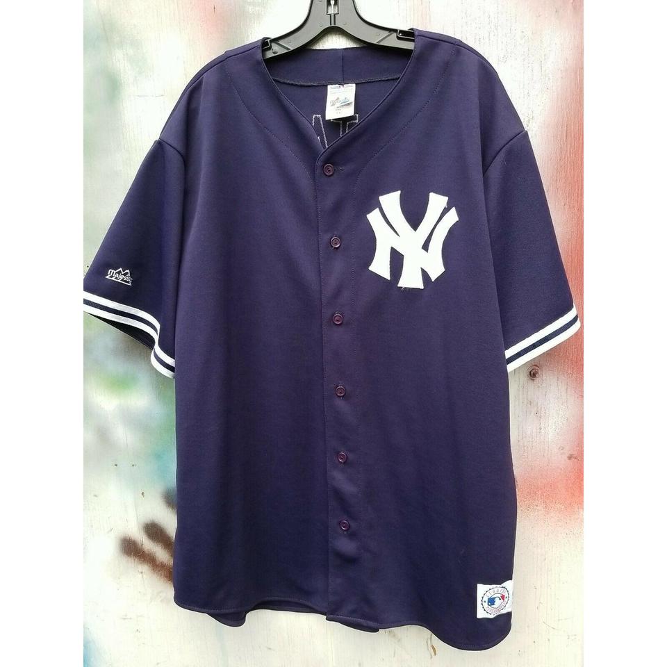 Vintage New York Yankees Jersey #00 George Costanza Seinfeld Majestic Blue  Men's