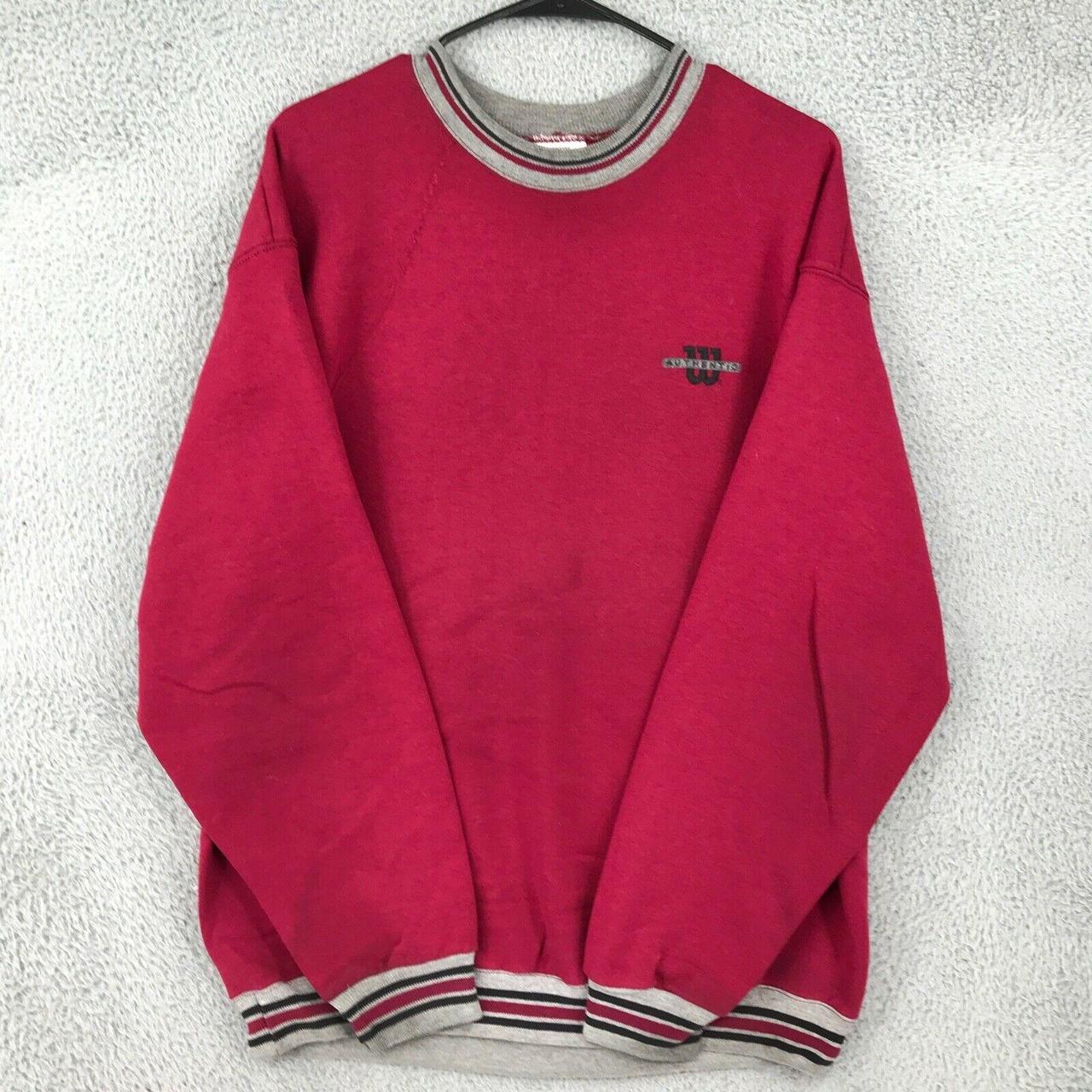 Vintage Wilson Sweater Adult Large Red Tennis Fleece... - Depop