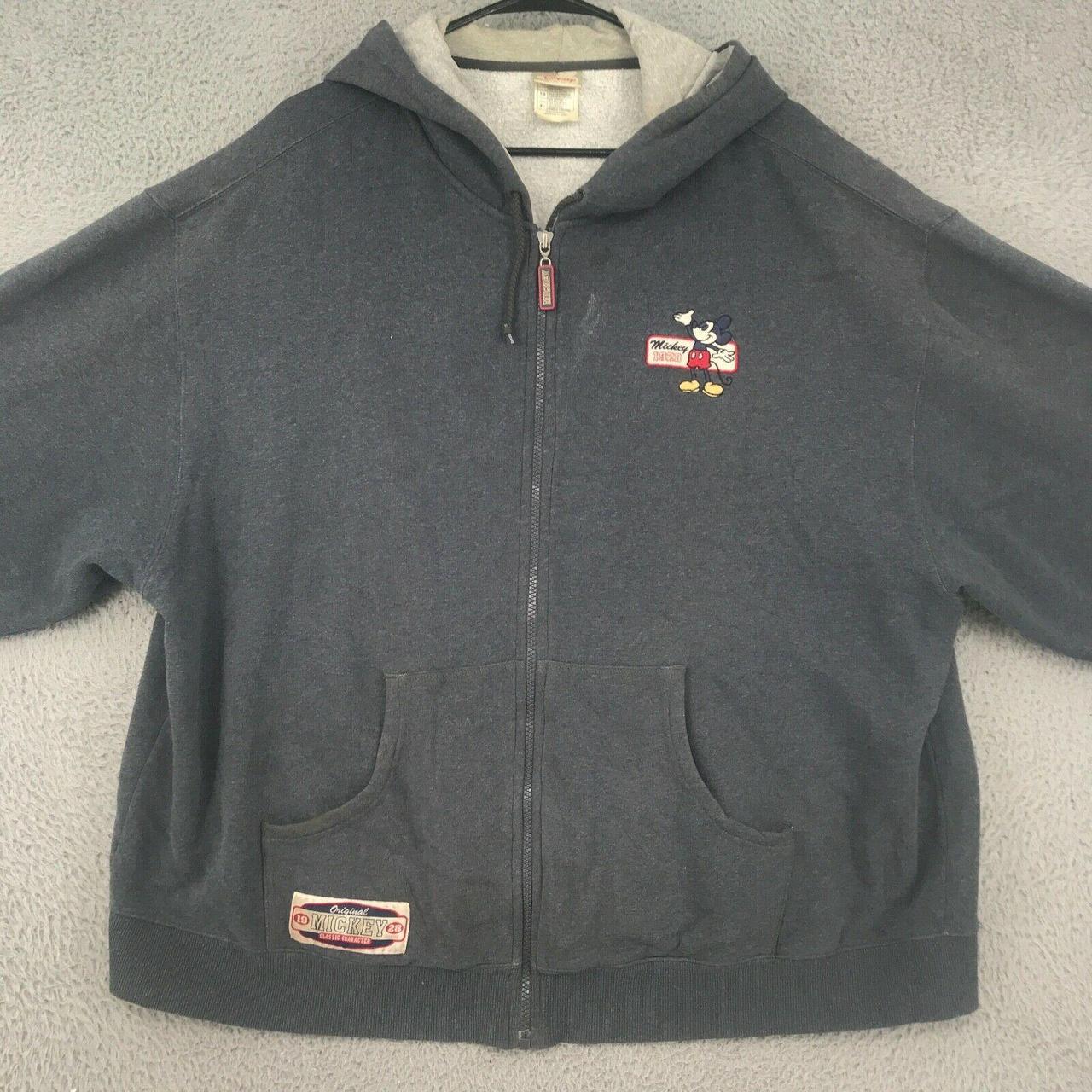 Disney Fleece Sweater Adult XL Gray Mickey Mouse... - Depop