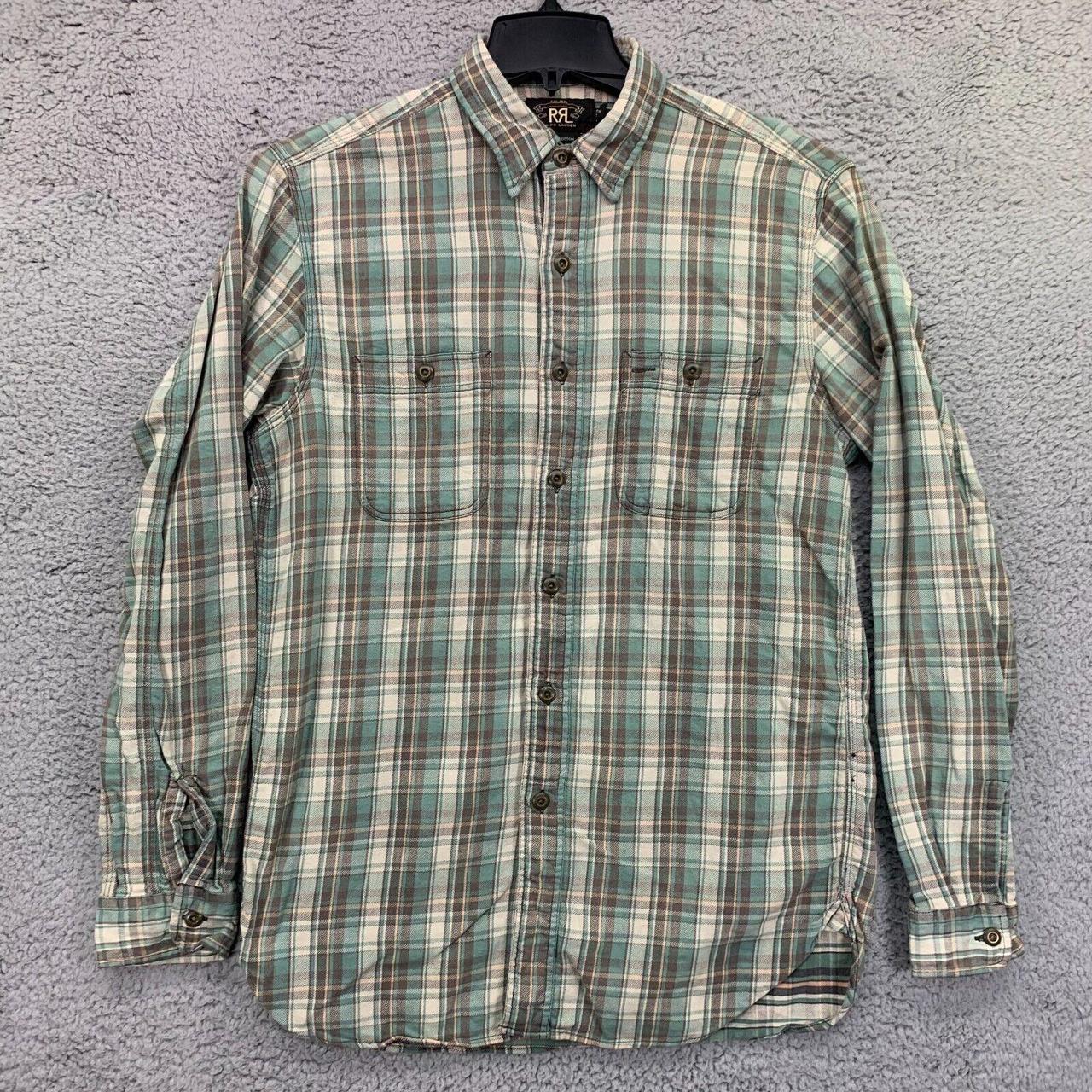 RRL Ralph Lauren Double RL Men's Plaid Flannel Size... - Depop