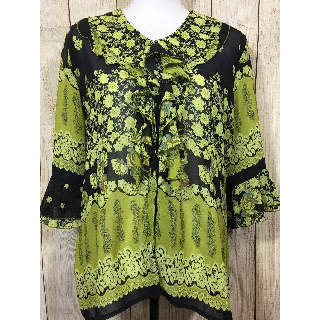 Product Image 1 - Fiorella Women's Sheer Green &