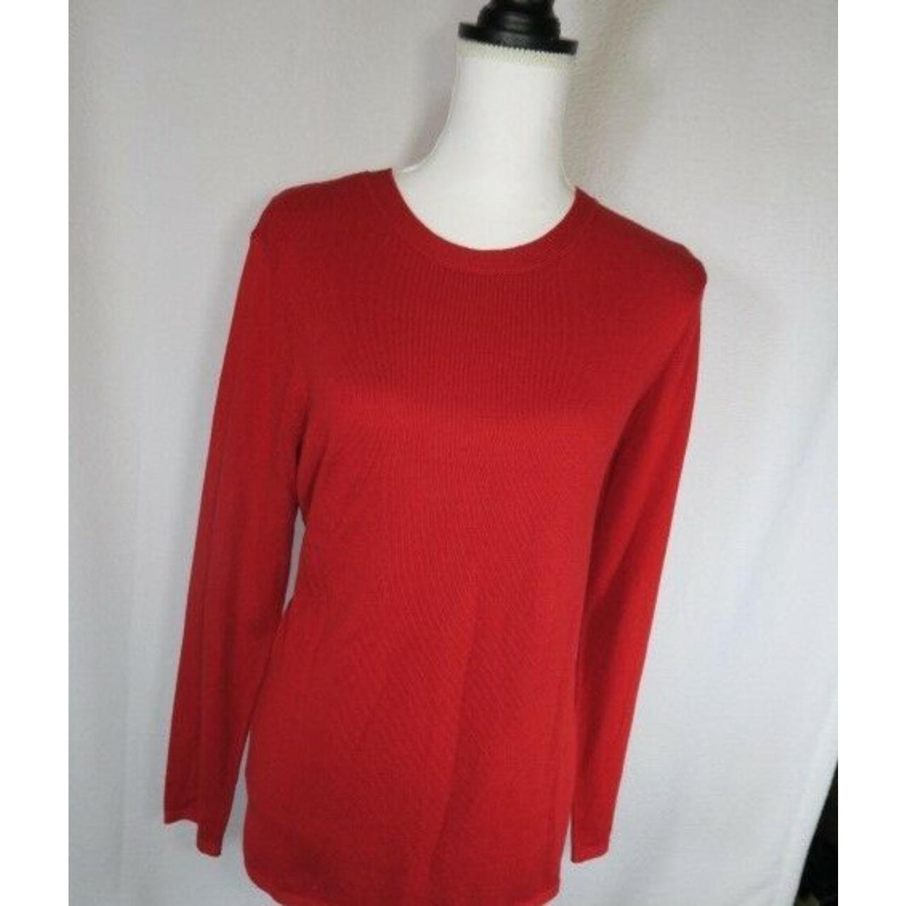 JJill Light Spring Red Womens Long Sleeved Sweater... - Depop