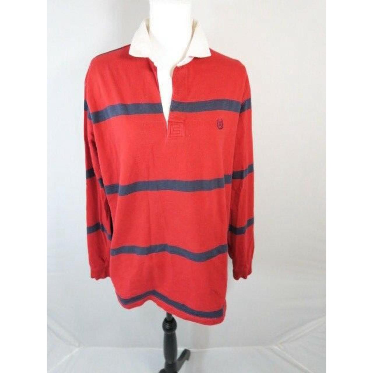 CHAPS Est. 1978 Polo Shirt Size L/G Red Navy Blue... - Depop