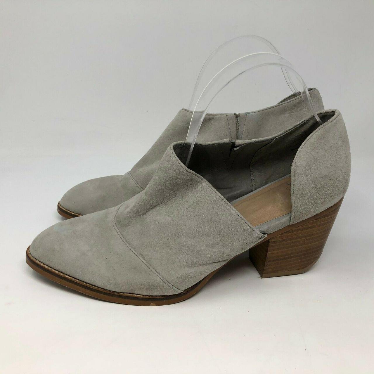 Shellys London Anime Bootie gray suede cutout side... - Depop