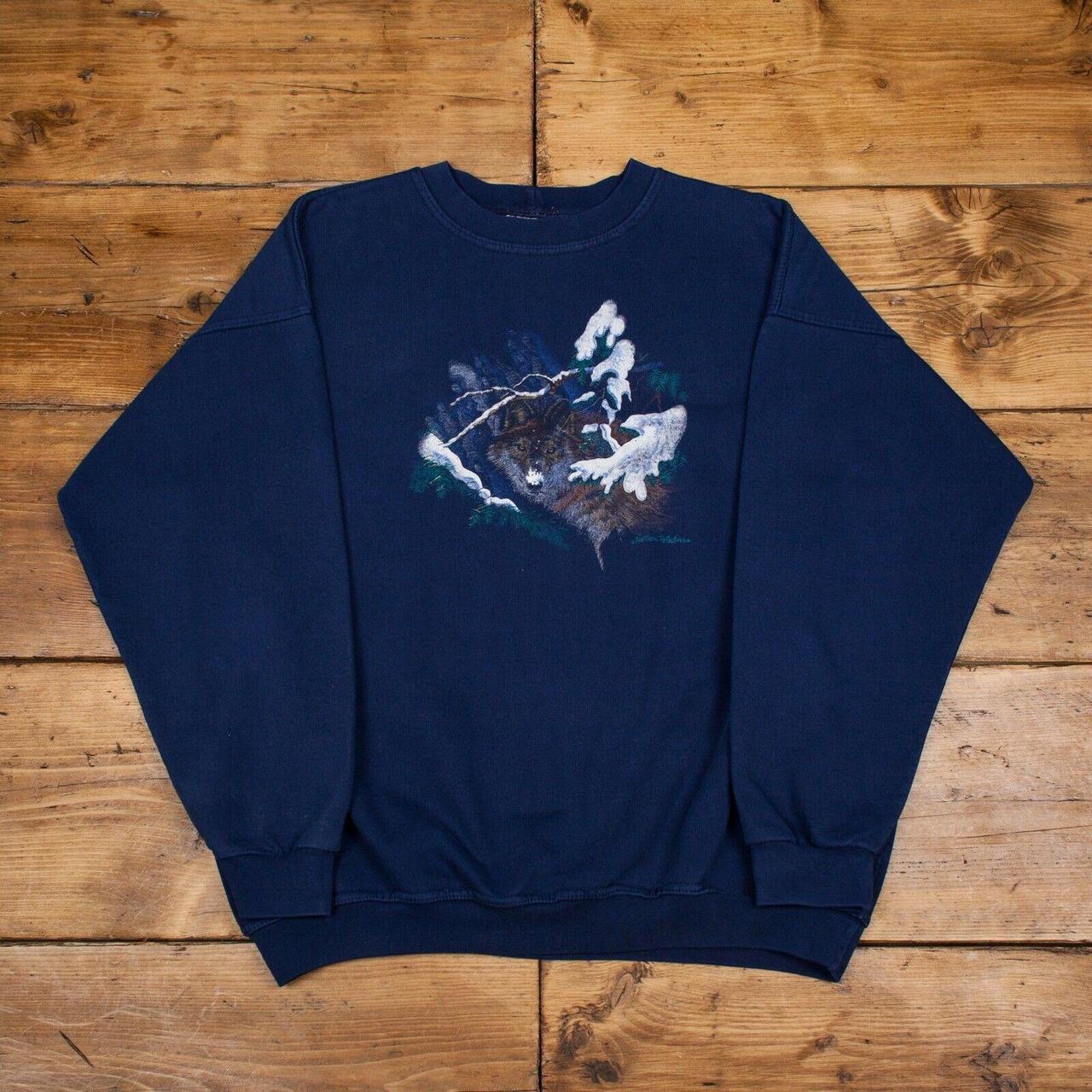 Vintage Northern Reflections Wolf Sweatshirt XL 90s... - Depop