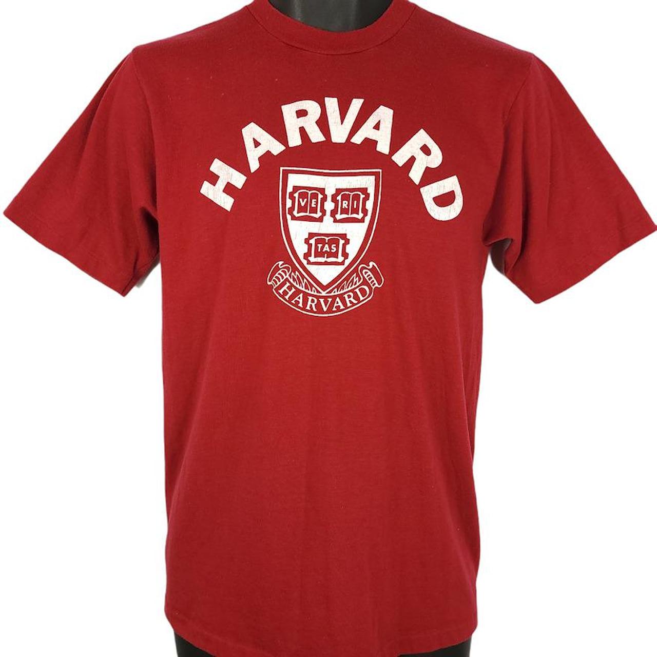 Harvard University Crimson T Shirt Vintage 80s Ivy... - Depop