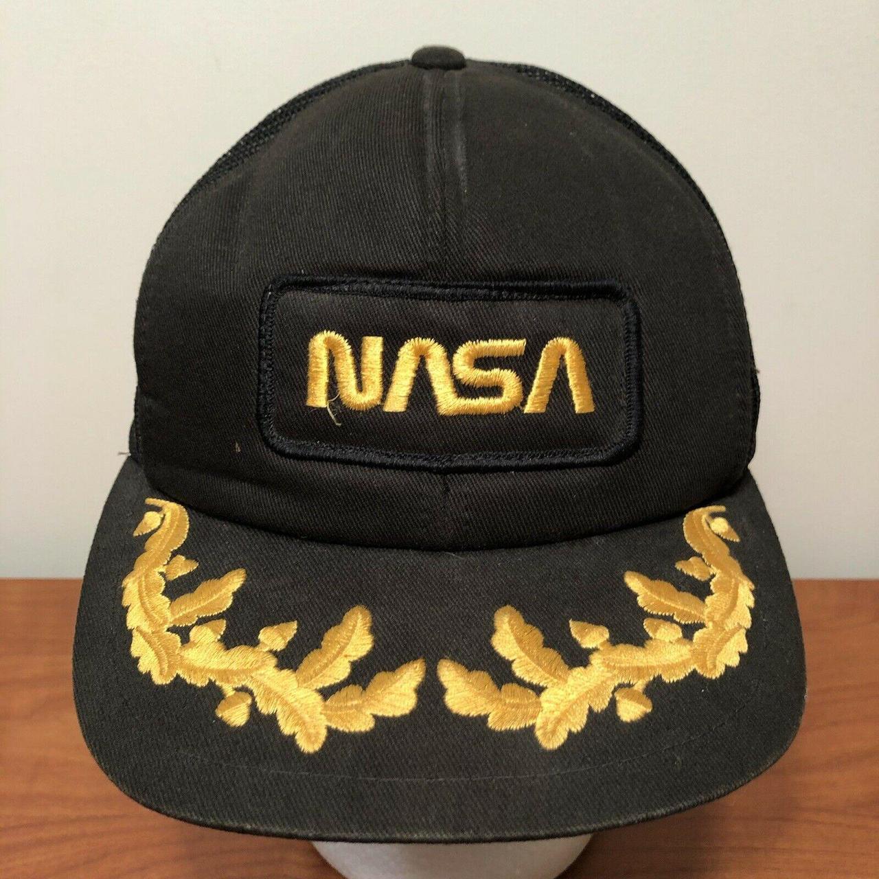 black and gold nasa hat