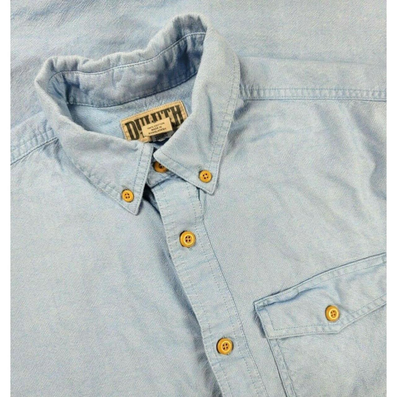 Duluth Trading Button Up Blue Long Sleeve Adult Long... - Depop