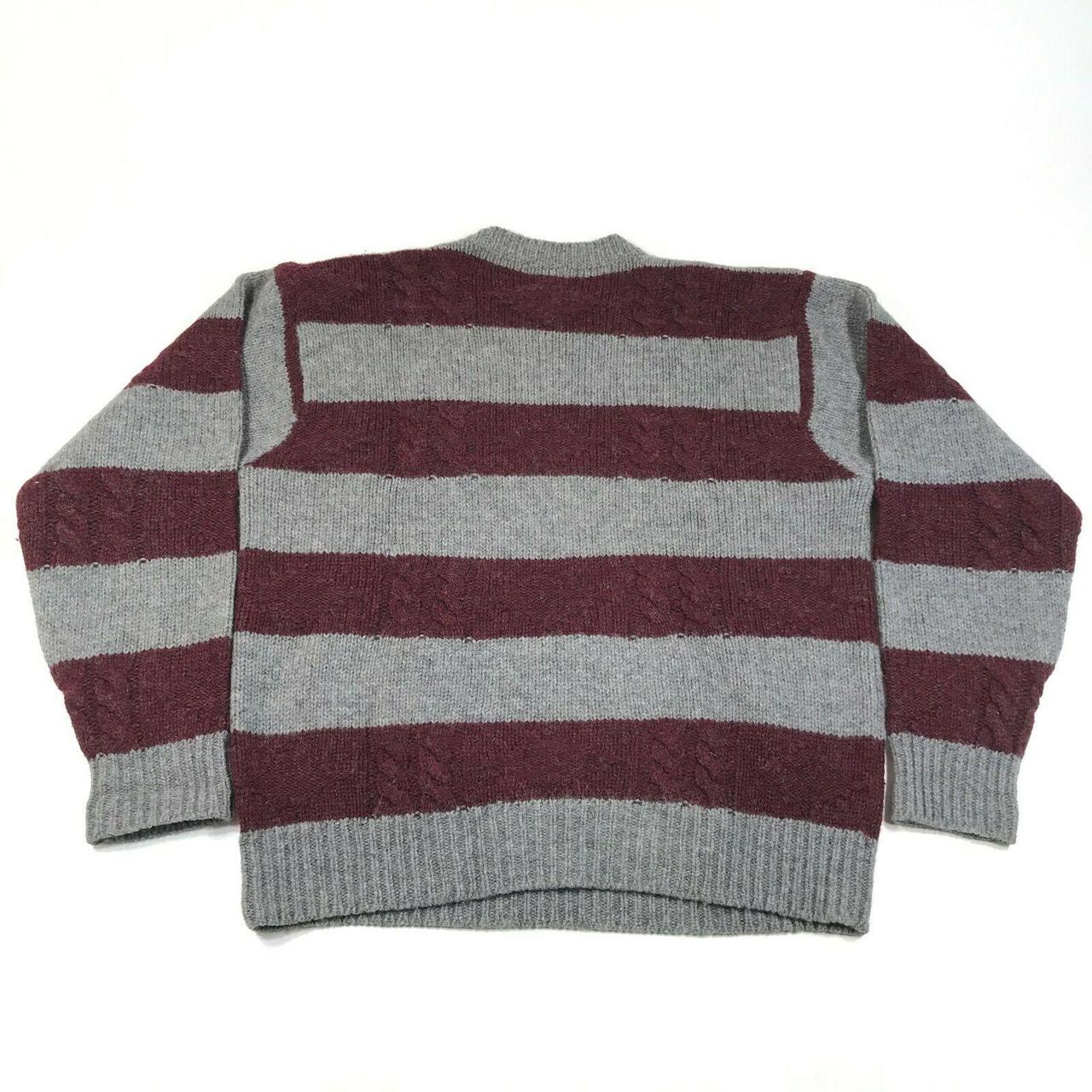 Vintage Lord & Taylor Sweater Jumper Mens L Gray Red... - Depop