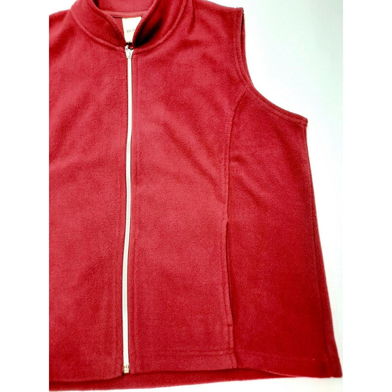 Blair Full Zip Fleece Vest Womens Medium Maroon 100... Depop