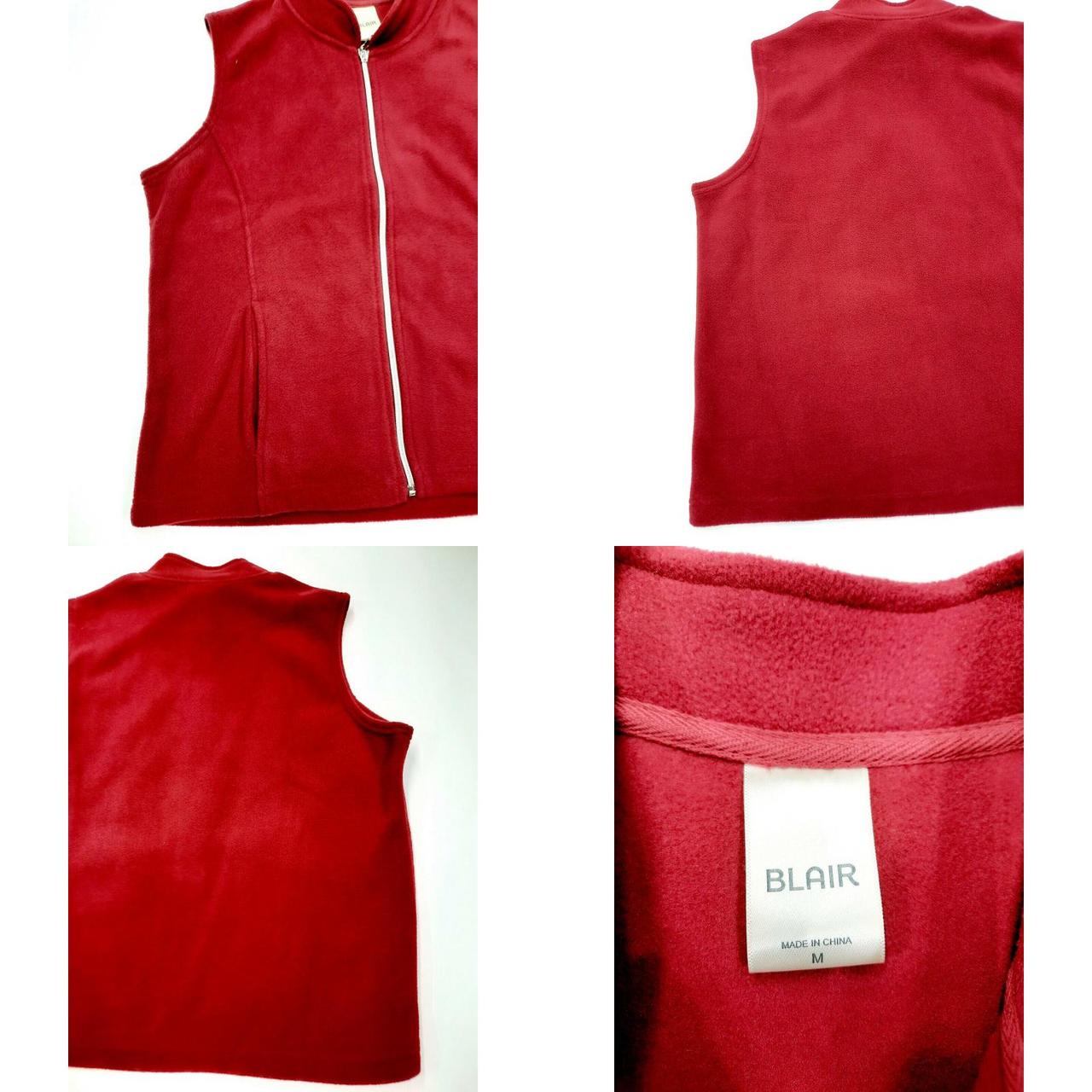 Blair Full Zip Fleece Vest Womens Medium Maroon 100... Depop