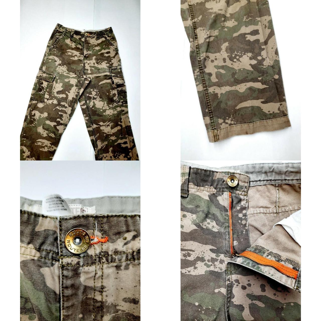 Vintage Route 66 Boys Camouflage Cargo Pants 100%... - Depop