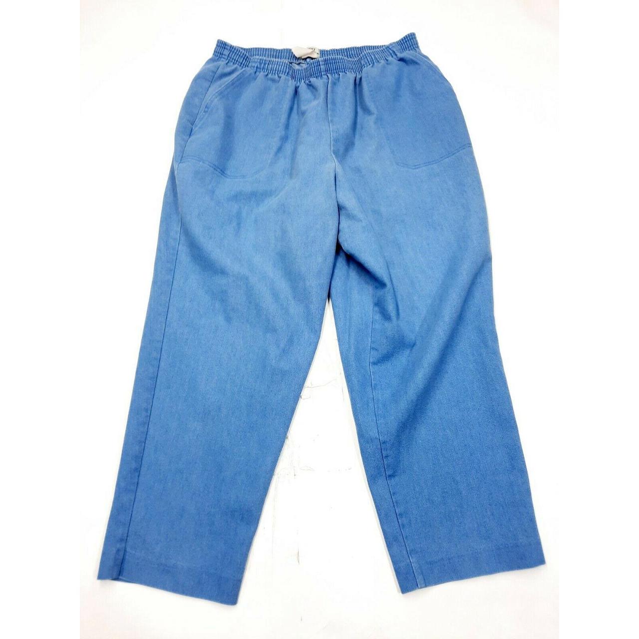 Vintage Koret City Blues Denim Pull On Pants Elastic... - Depop