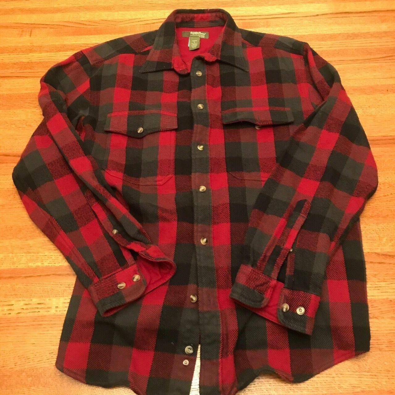 Gander Mountain Flannel Shirt Mens Large Red Plaid... - Depop