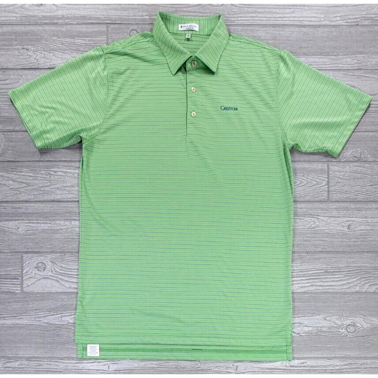 Peter Millar Tailored Fit Golf Polo Green Purple... - Depop