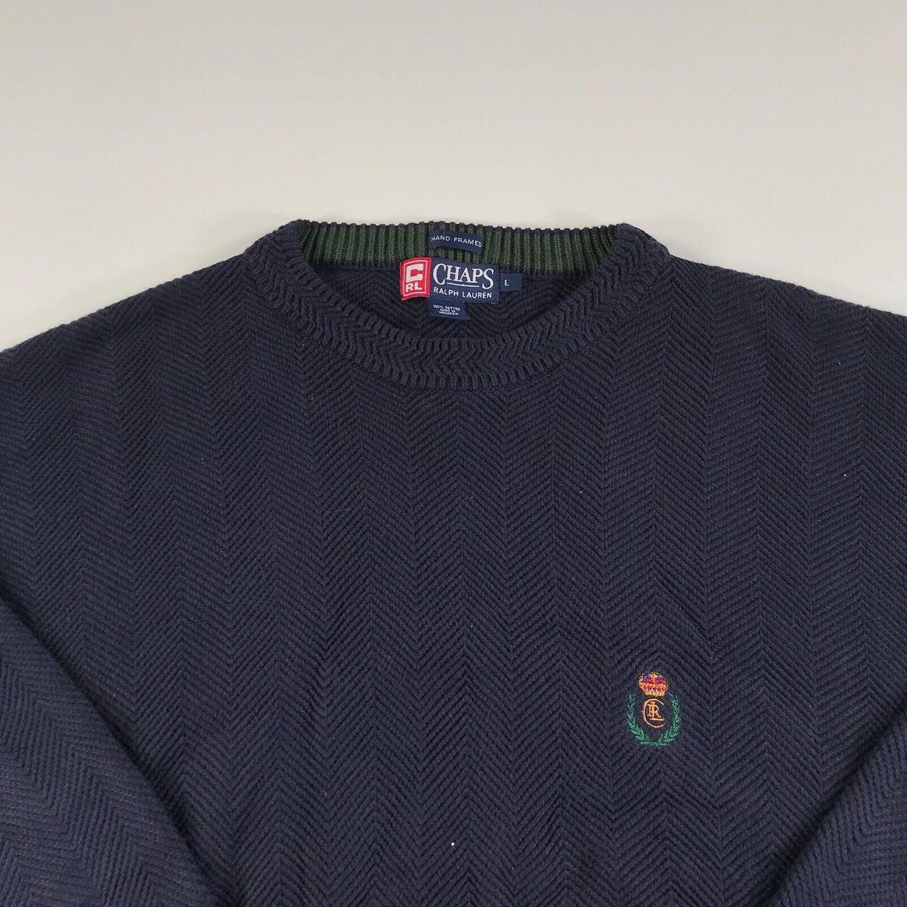 Vintage Chaps Ralph Lauren Sweater Mens Large Blue... - Depop