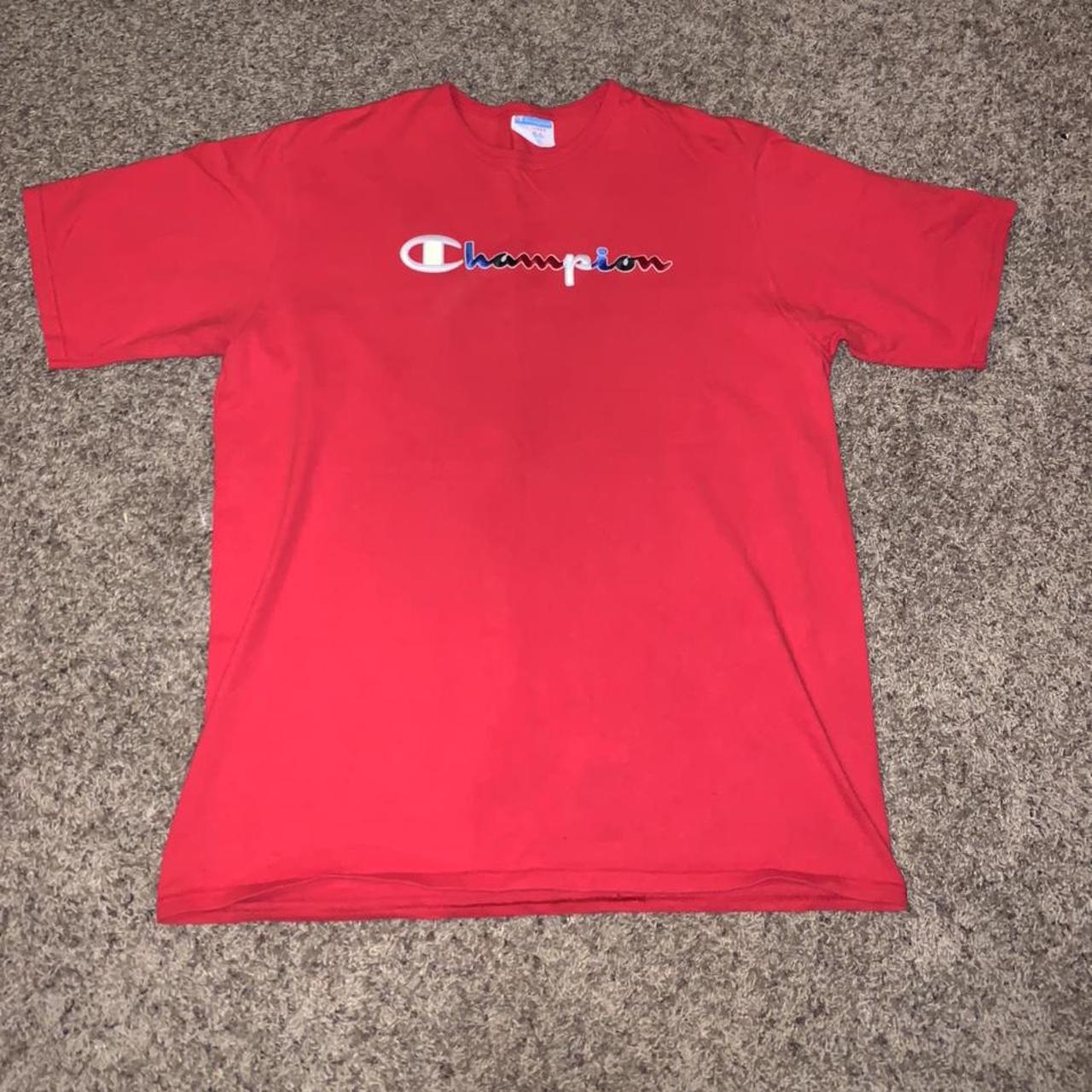 White & best sale red champion shirt