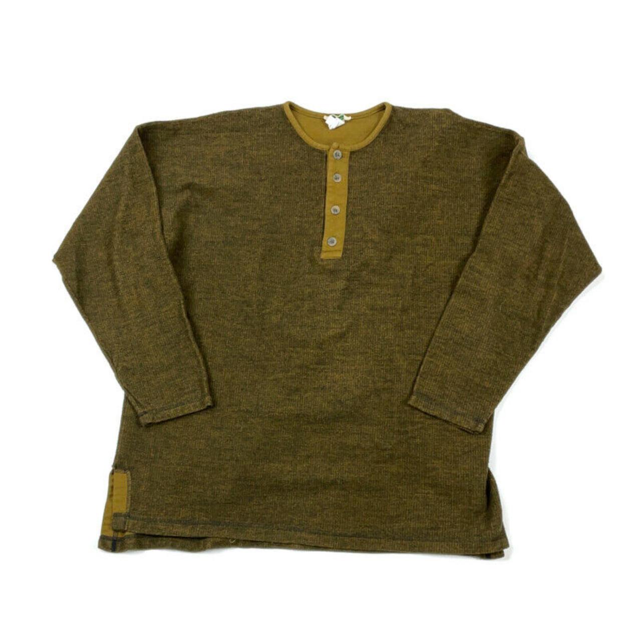 Product Image 1 - VTG Green Brown Ribbed Henley