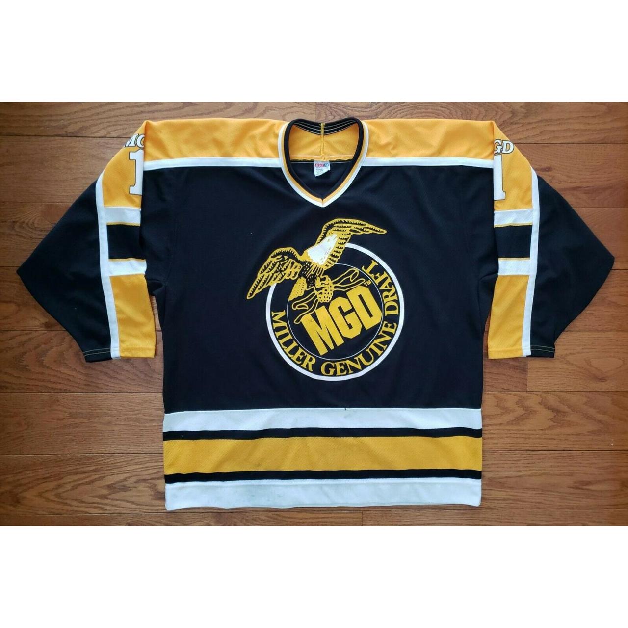 Vintage 90s Miller Genuine Draft Hockey Jersey CCM - Depop