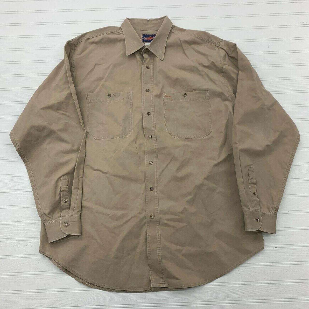 Grand Isle Cotton Duel Pocket Brown Button Up Shirt... - Depop