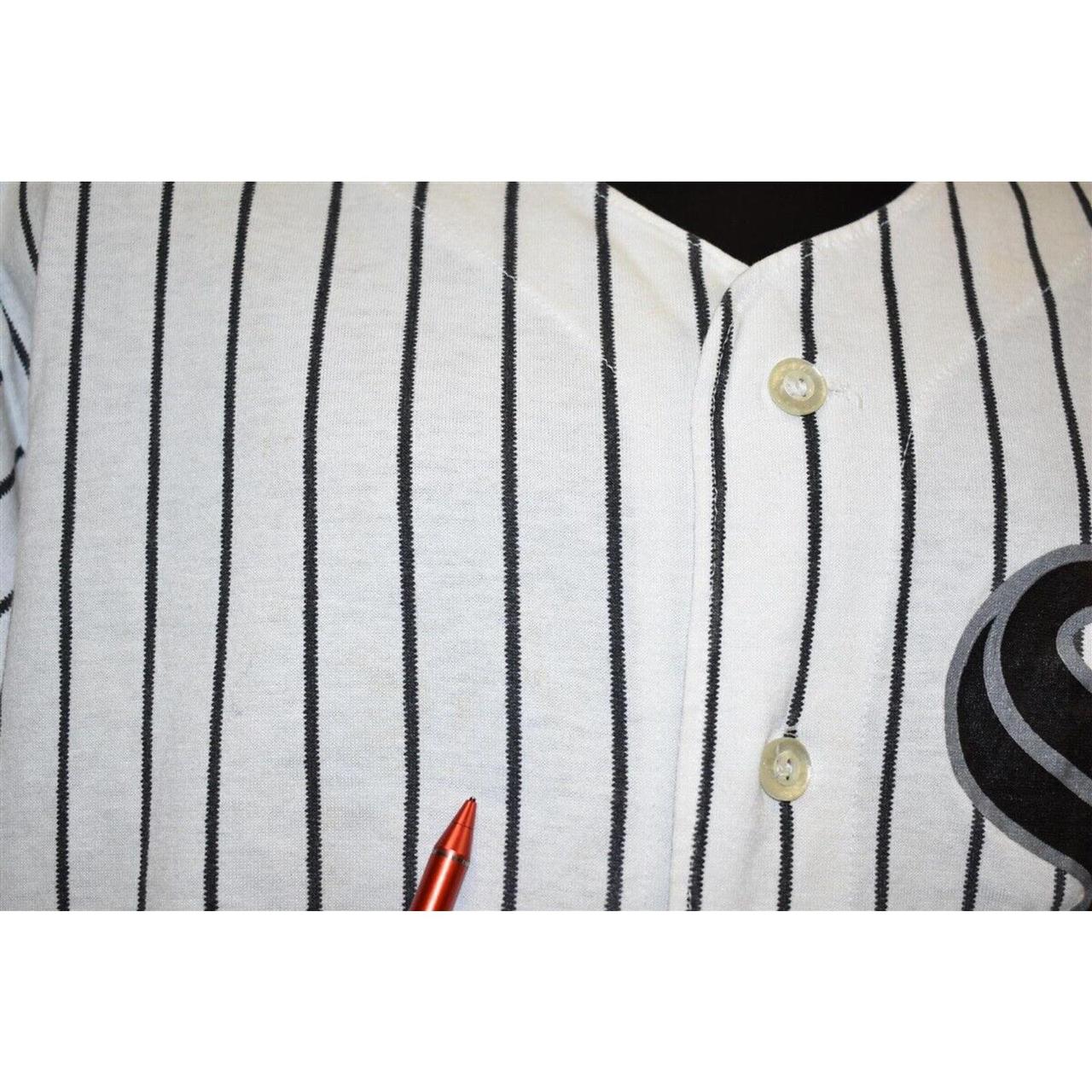 80s Chicago White Sox Pinstripe Button Rawlings Baseball Jersey T-Shirt XXL