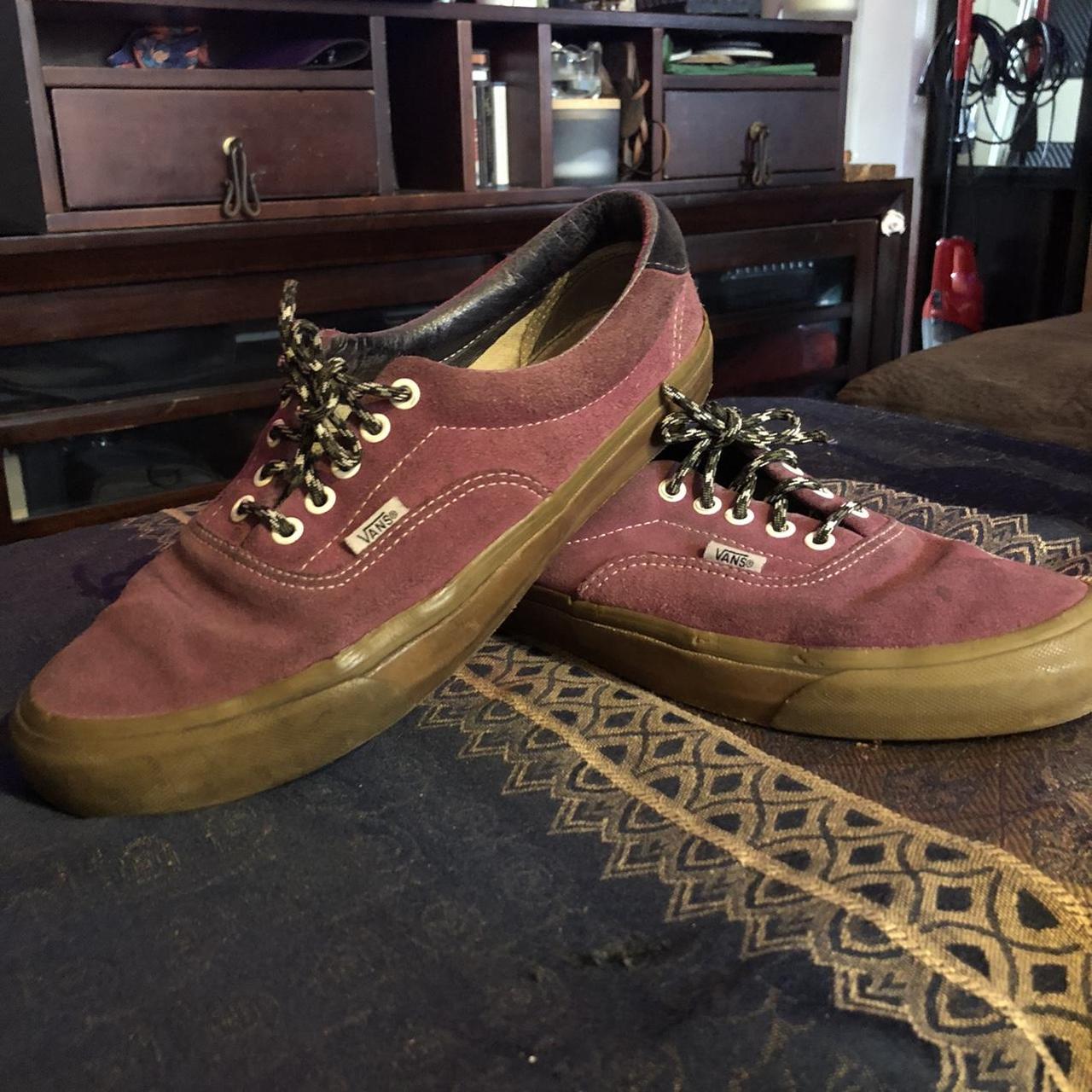 purple vans gum sole