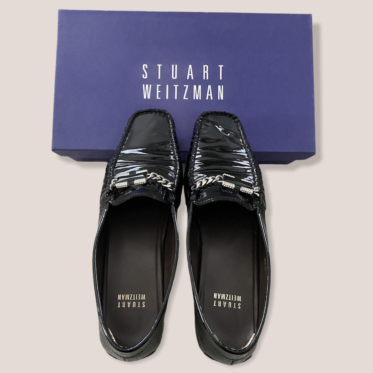 stuart weitzman patent leather loafers