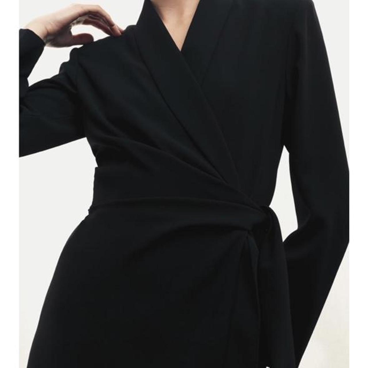 Zara Black Blazer style wrap dress Size S Worn... Depop