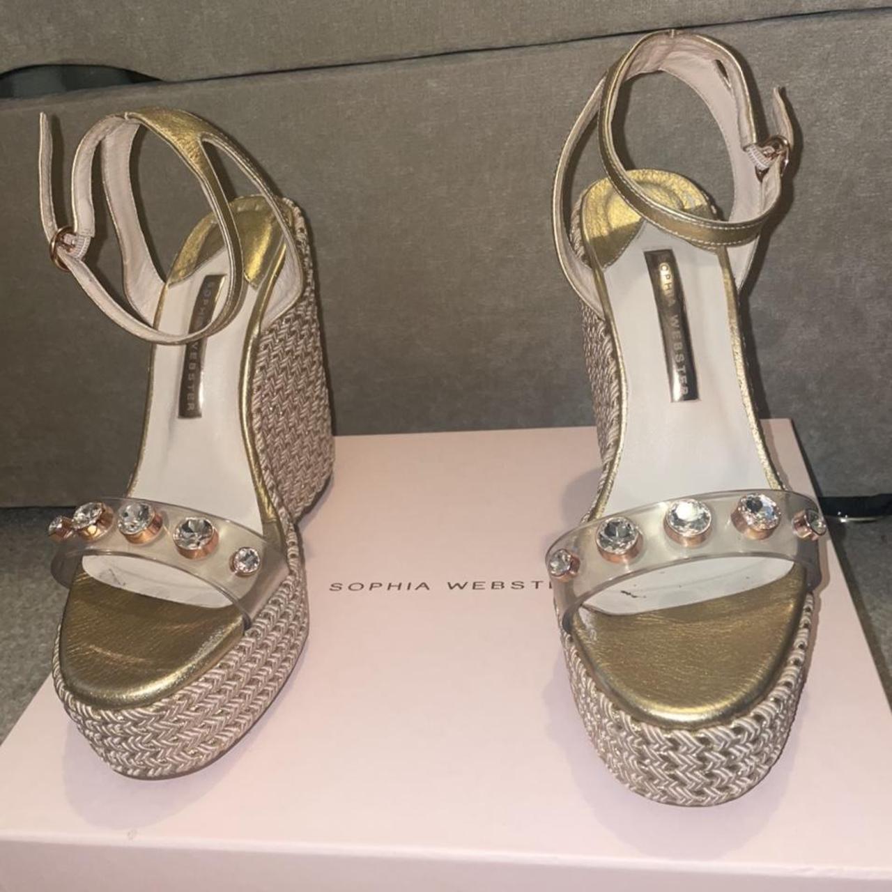 Sophia Webster rose gold dina wedges. Worn twice Depop