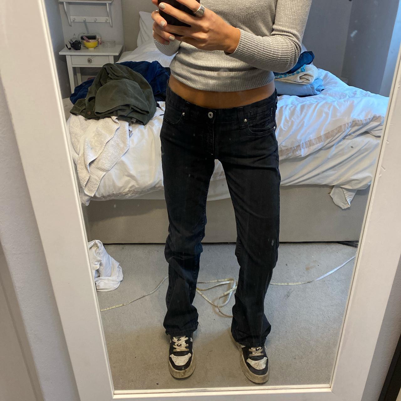 VIntage Y2K black Armani jeans!! Super cool straight | Depop