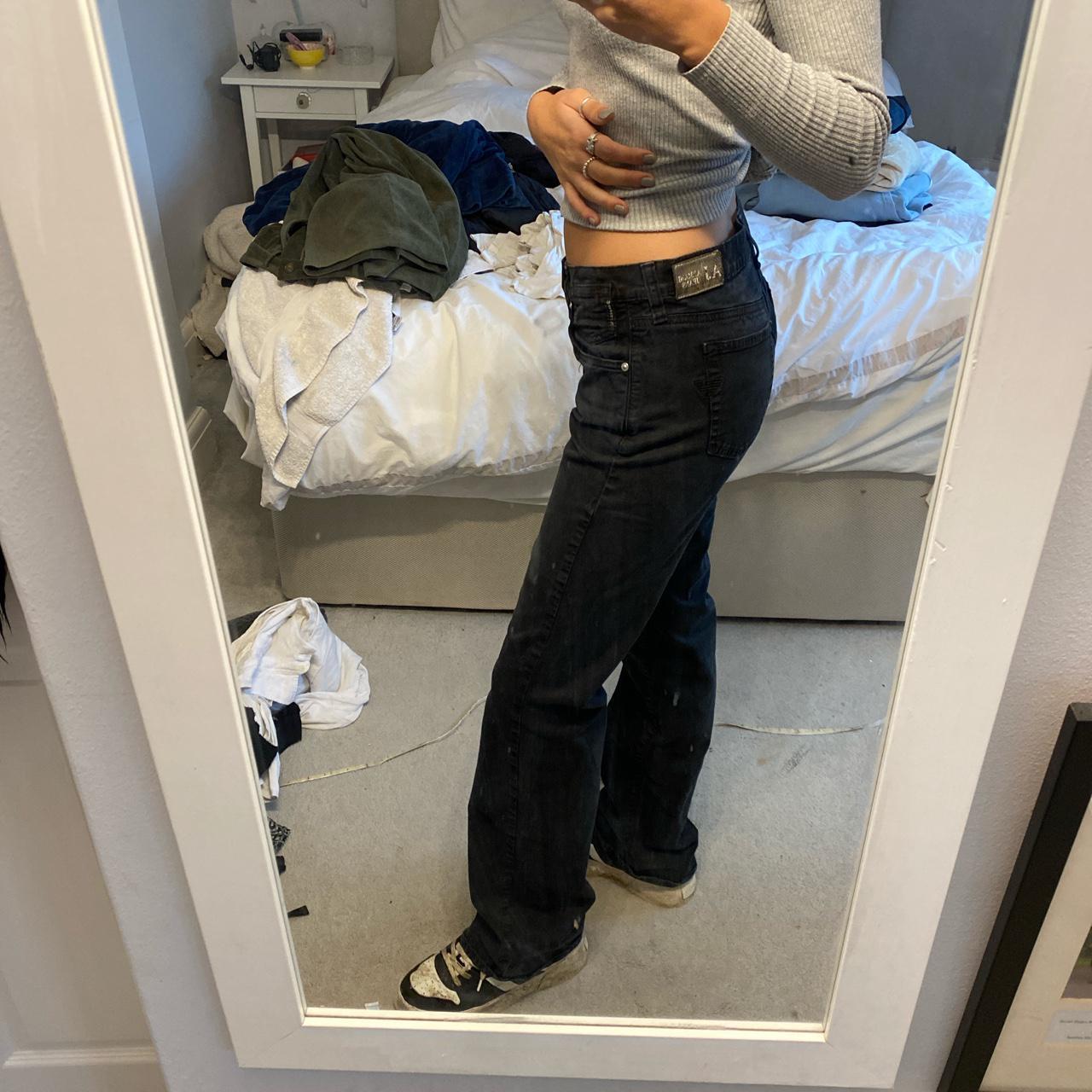 VIntage Y2K black Armani jeans!! Super cool straight | Depop