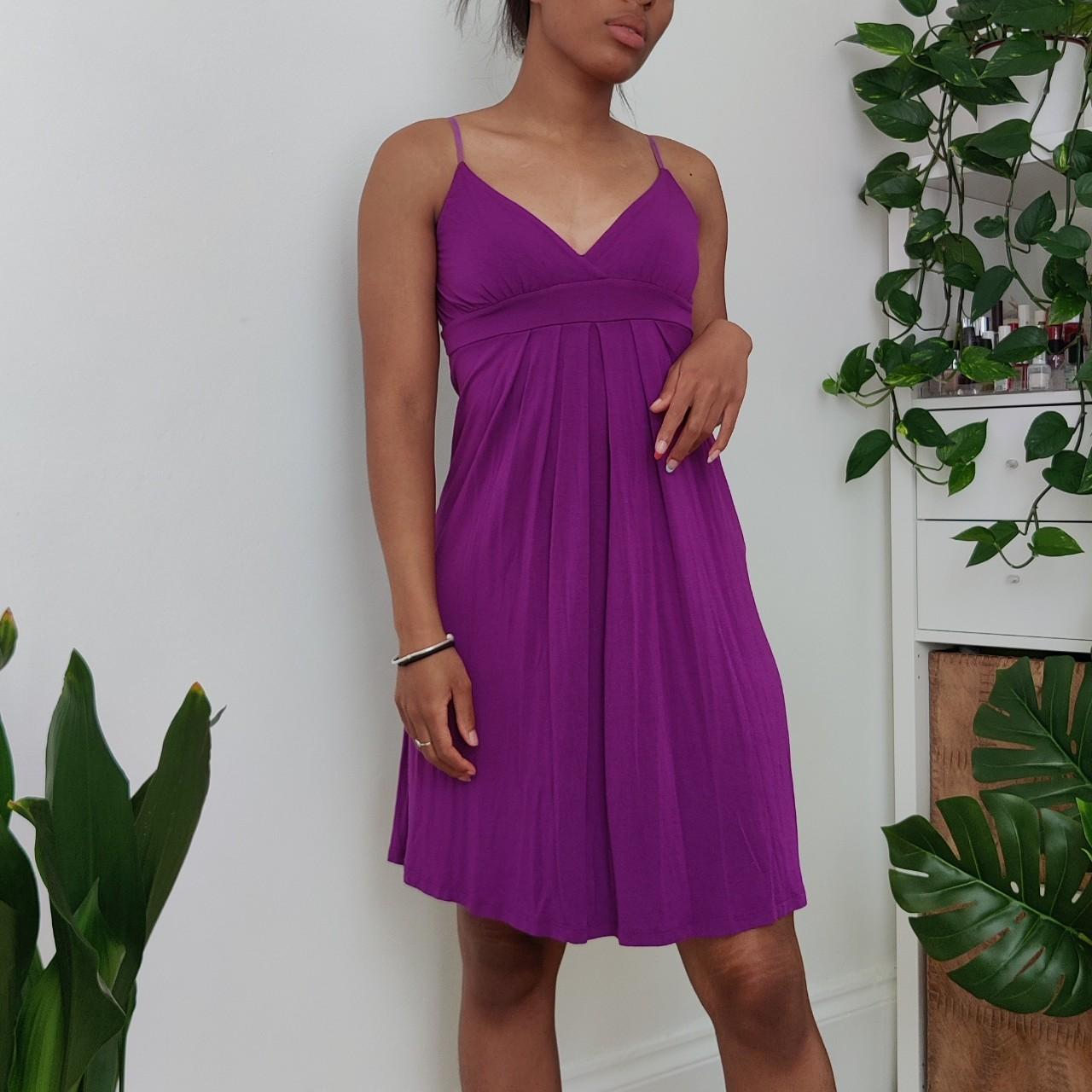 Bershka Purple Camj Empire Waist Dress With... Depop