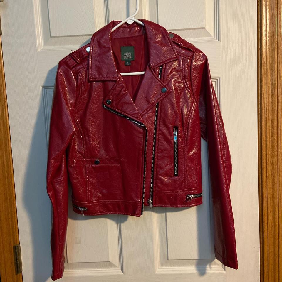 wild fable red leather jacket