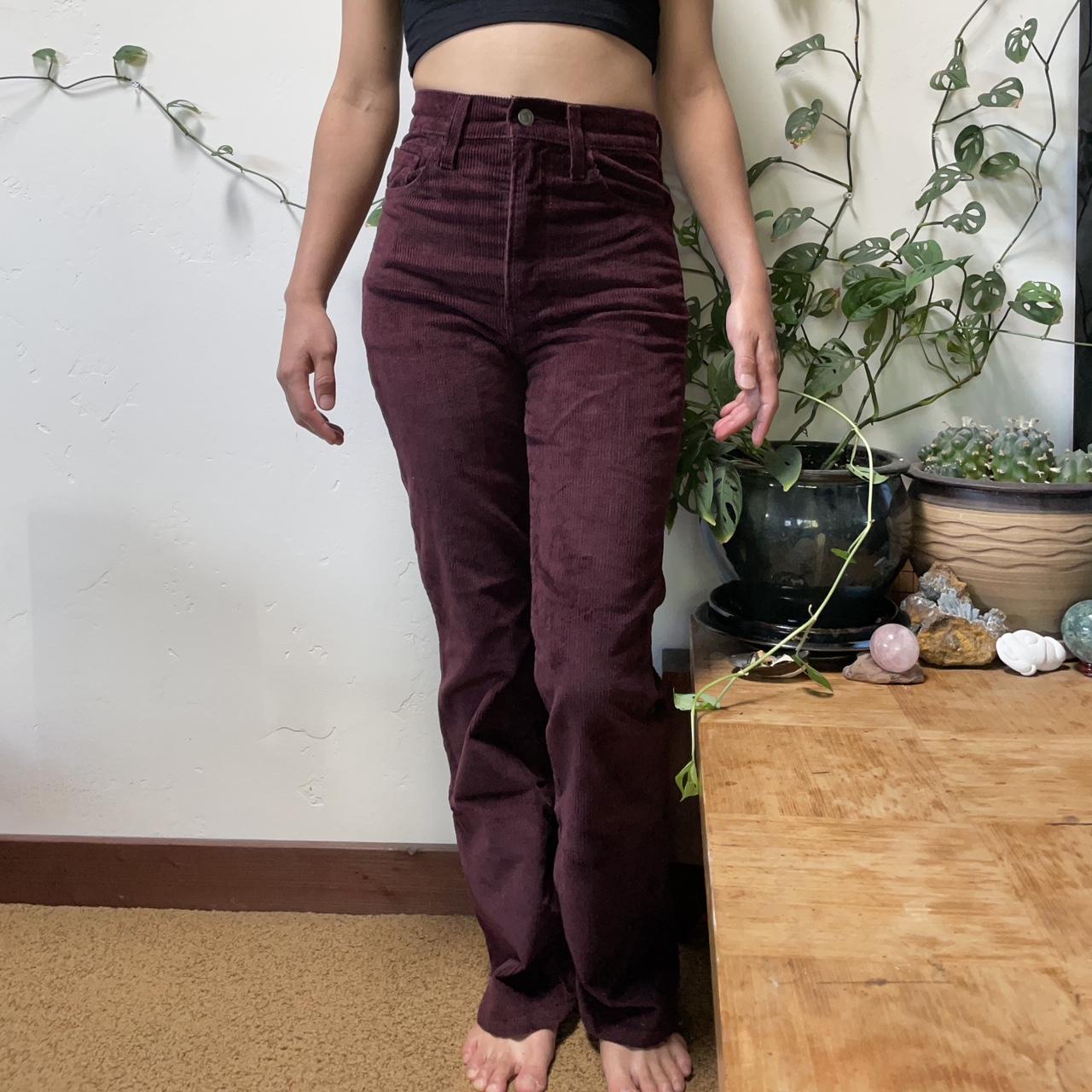 Burgundy corduroy 2024 pants womens