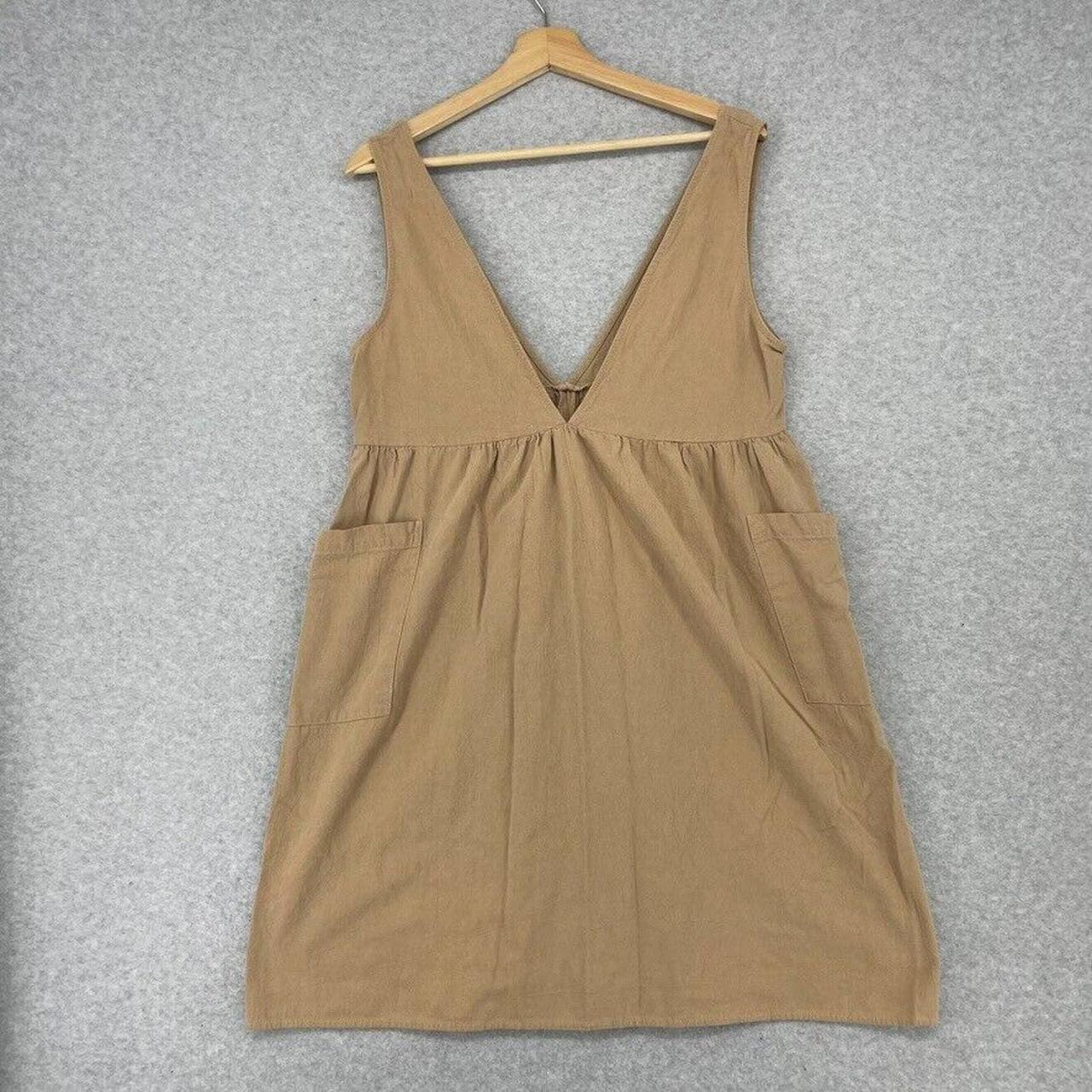 Polagram Dress Size Medium Beige Brown Pocket Side... - Depop